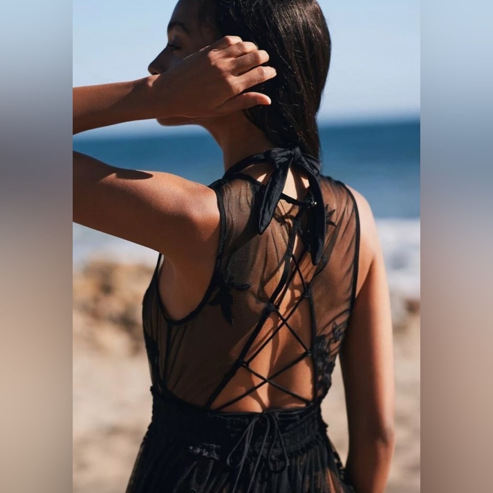 Anthropologie Embroidered Mesh Maxi Dress - Picture 3 of 3